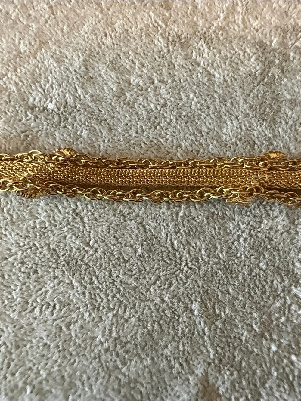 Goldette Gold-Tone Mesh Bracelet | Vintage Statement Jewelry | Signed